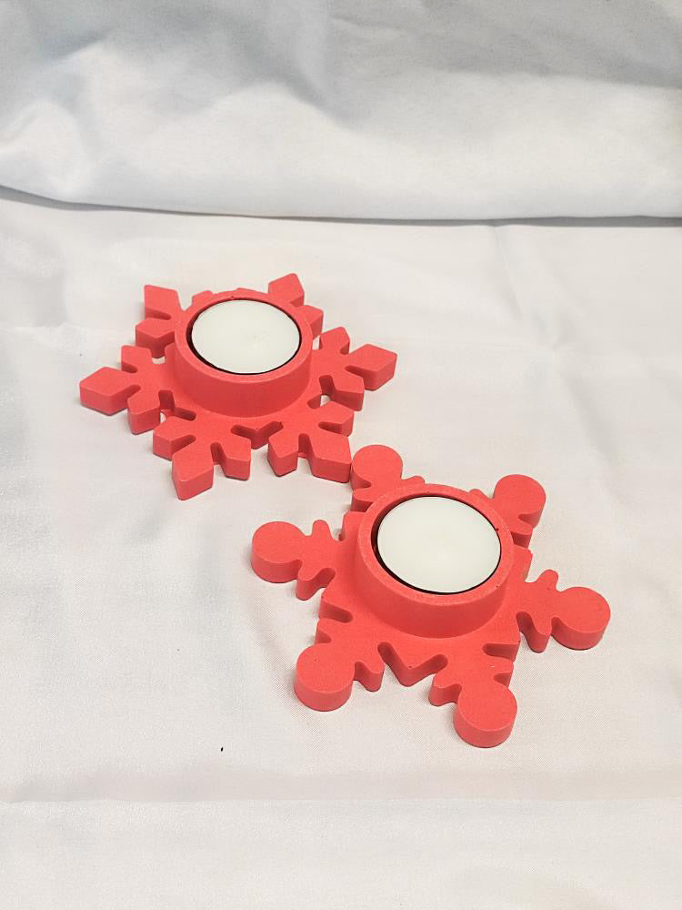 Bougeoir duo flocons de neige