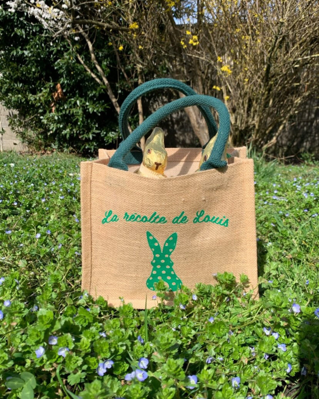 Sac de Pâques Vert - pour ramasser les oeufs de Pâques - Loumacréation Sac de Pâques Vert - pour ramasser les oeufs de Pâques - Loumacréation