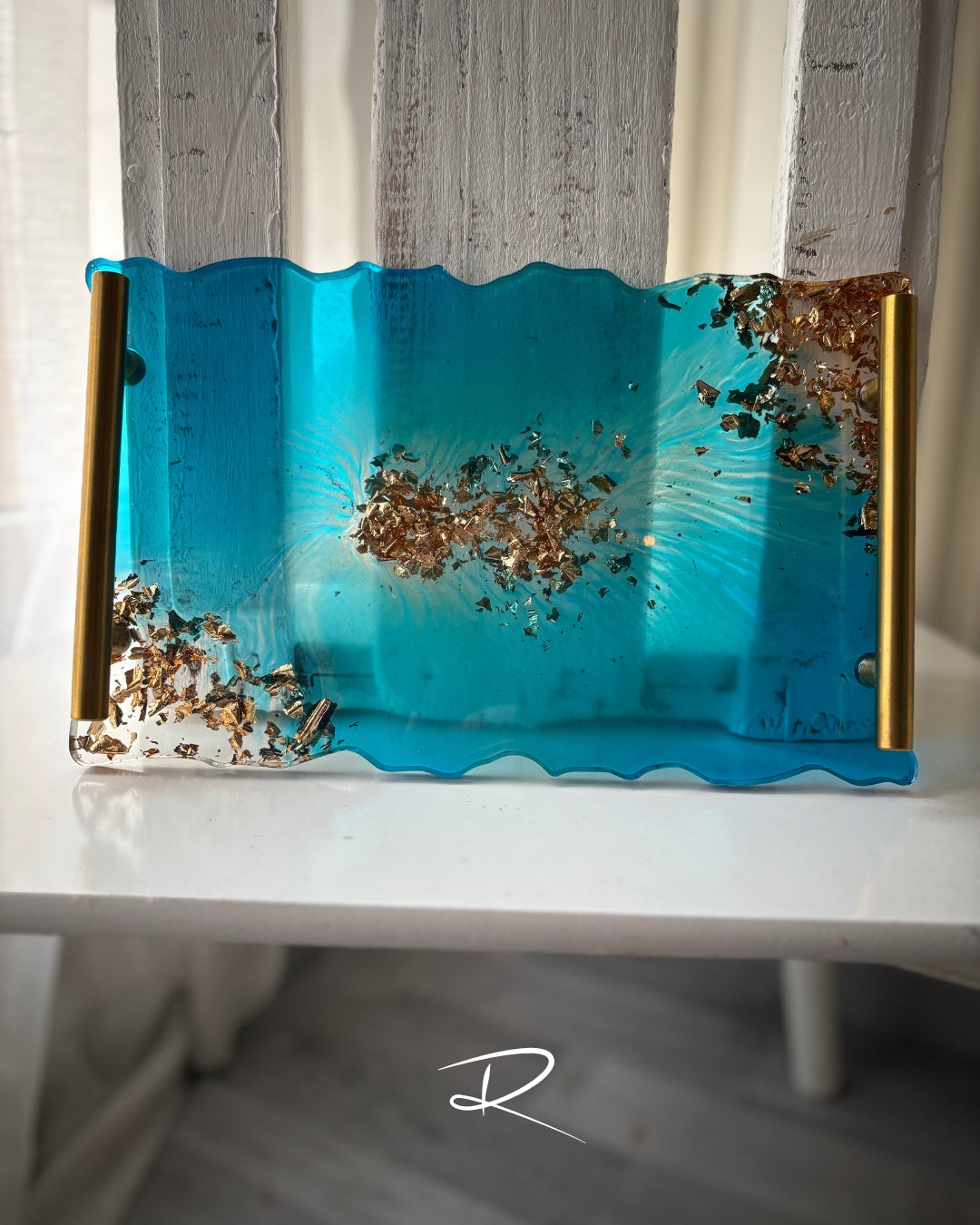 Plateau bleu & gold