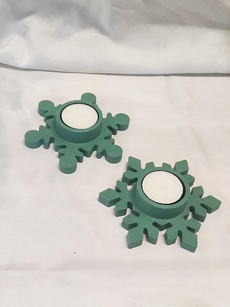 Bougeoir duo flocons de neige