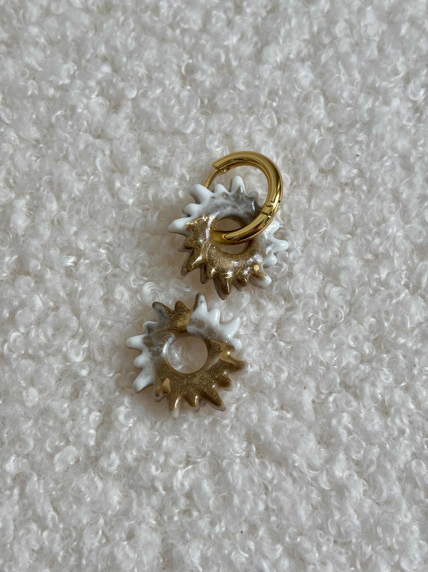 Boucles soleil or & blanc