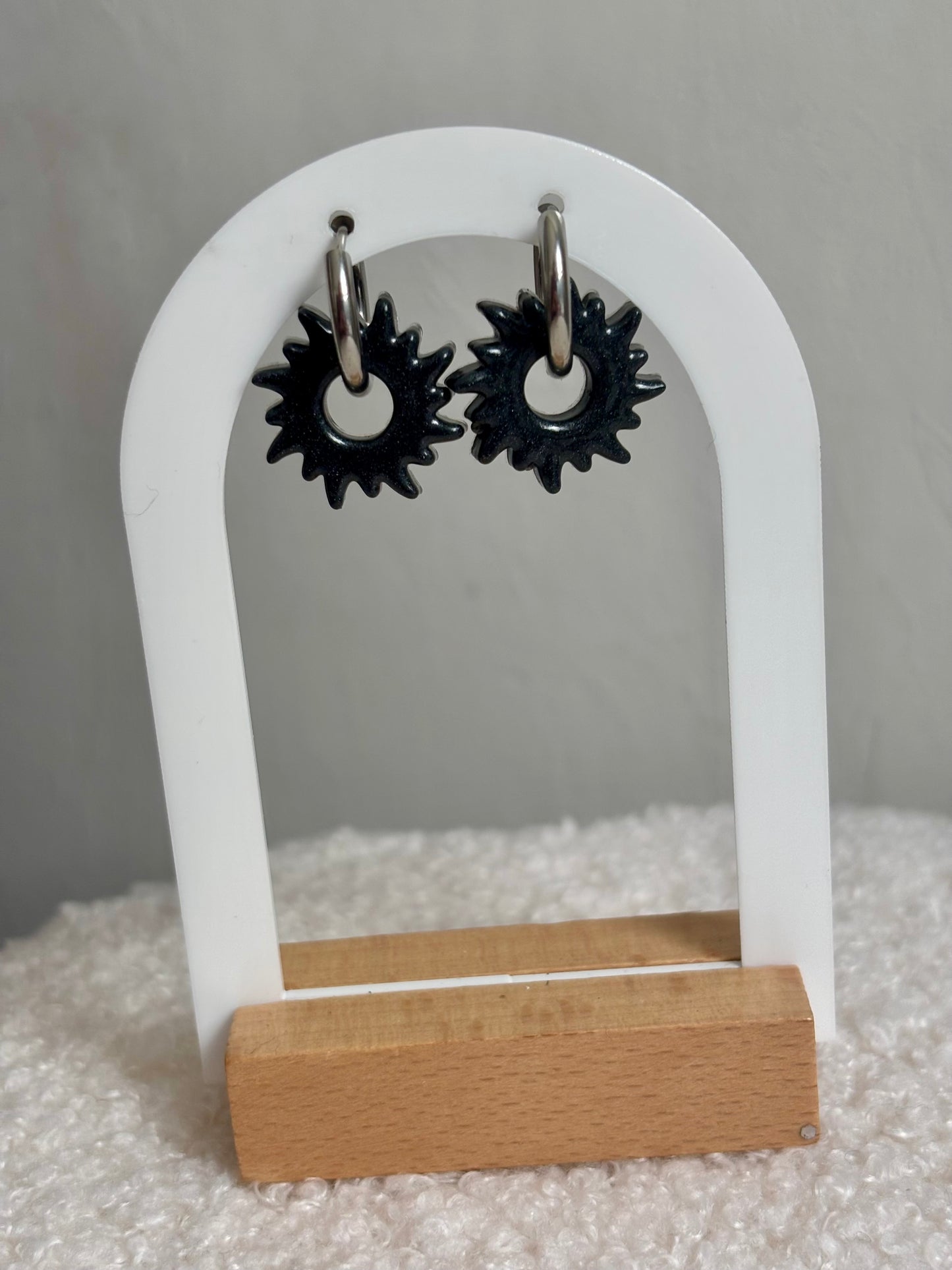 Boucles d’oreilles soleils noirs
