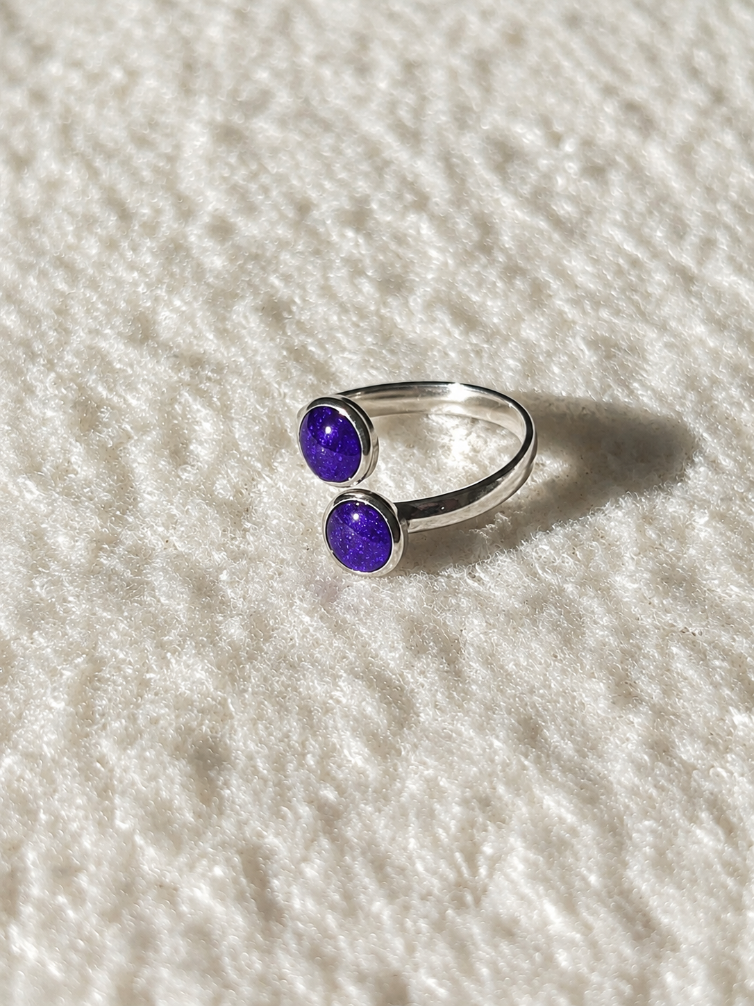 Bague violette & argent