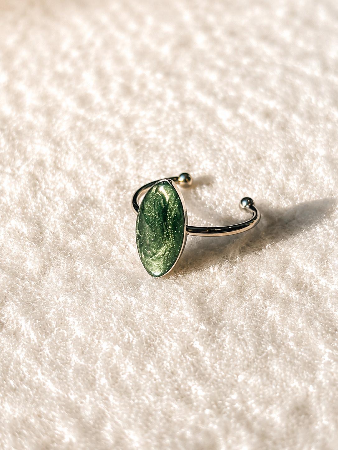 Bague kaki & argent
