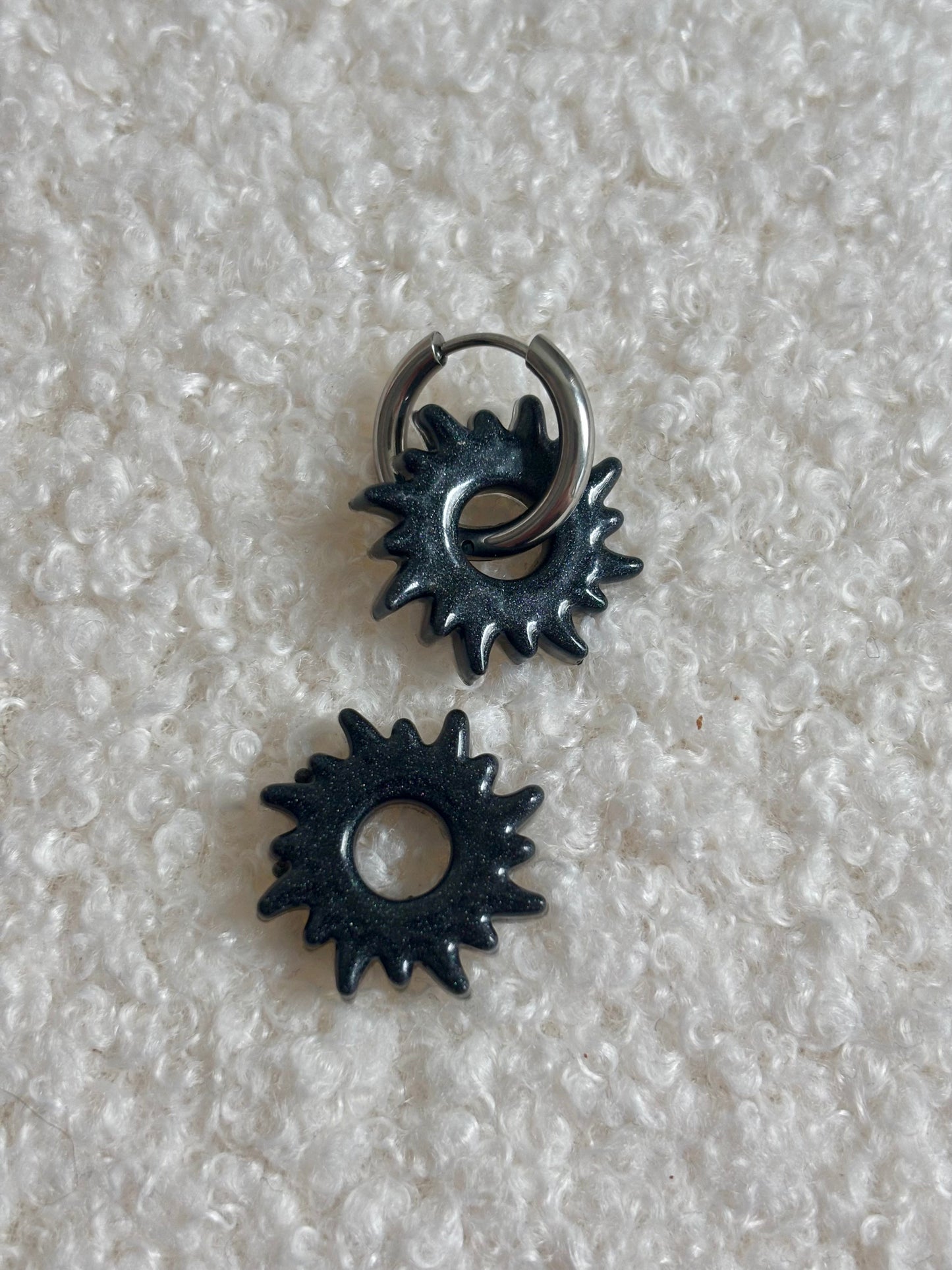 Boucles d’oreilles soleils noirs