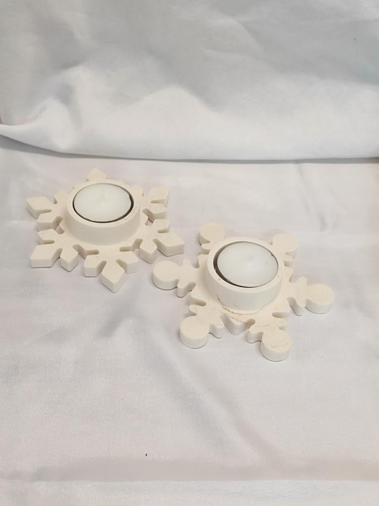 Bougeoir duo flocons de neige