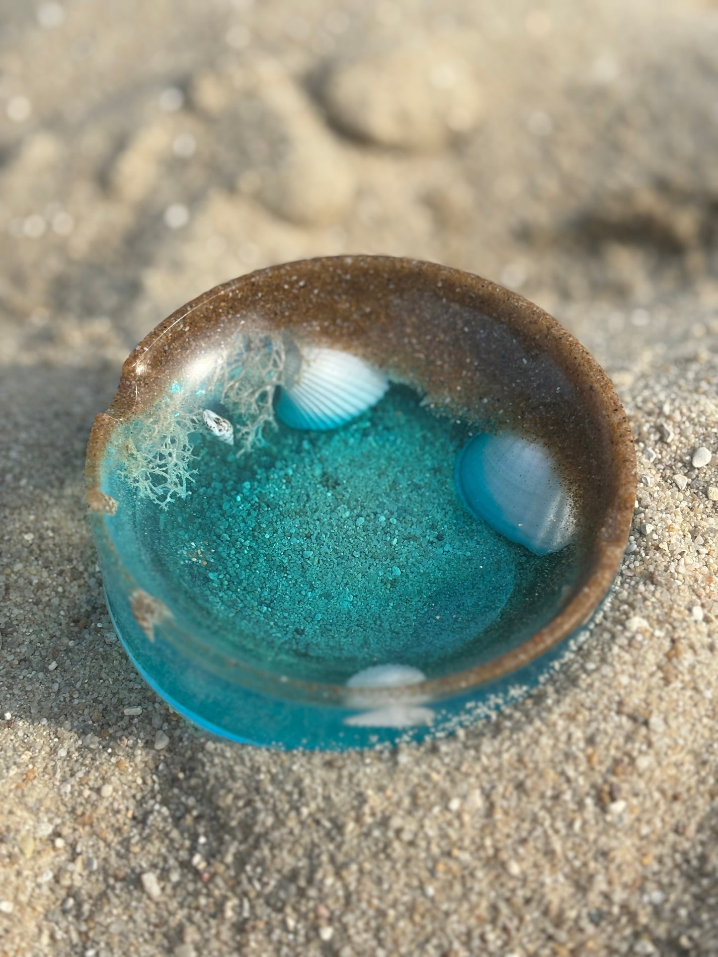Cendrier plage et coquillages