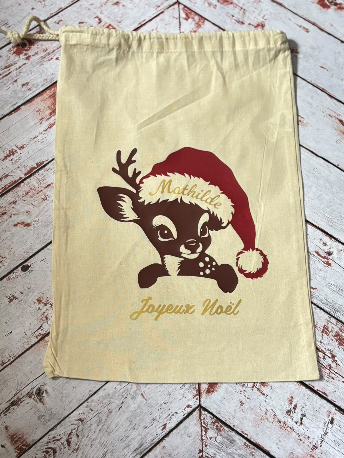 Hotte de Noël petit renne