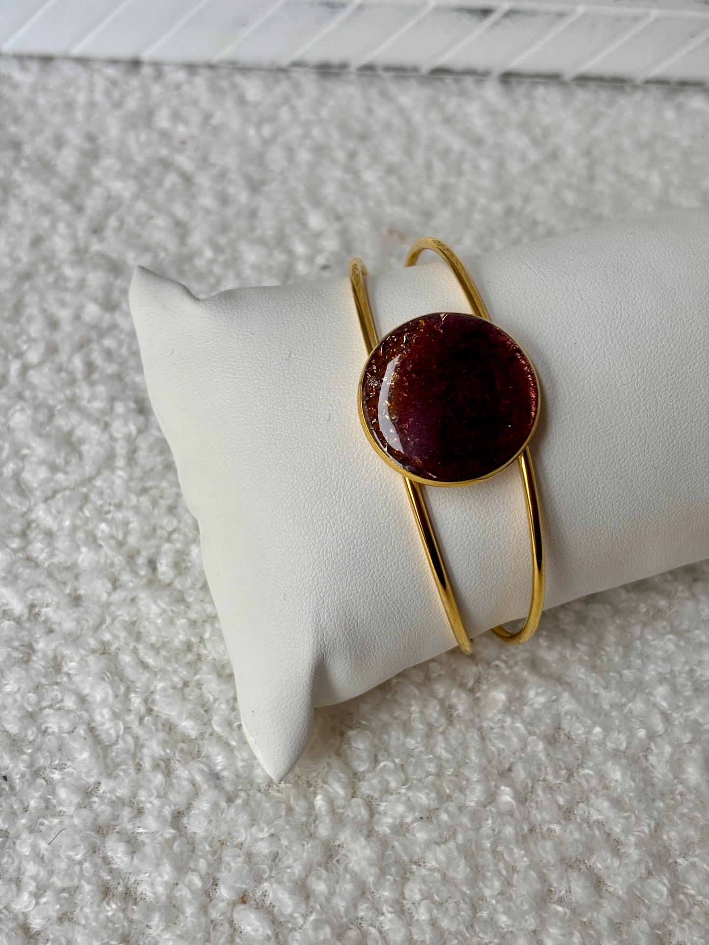 Bracelet Éléonore grenat & or