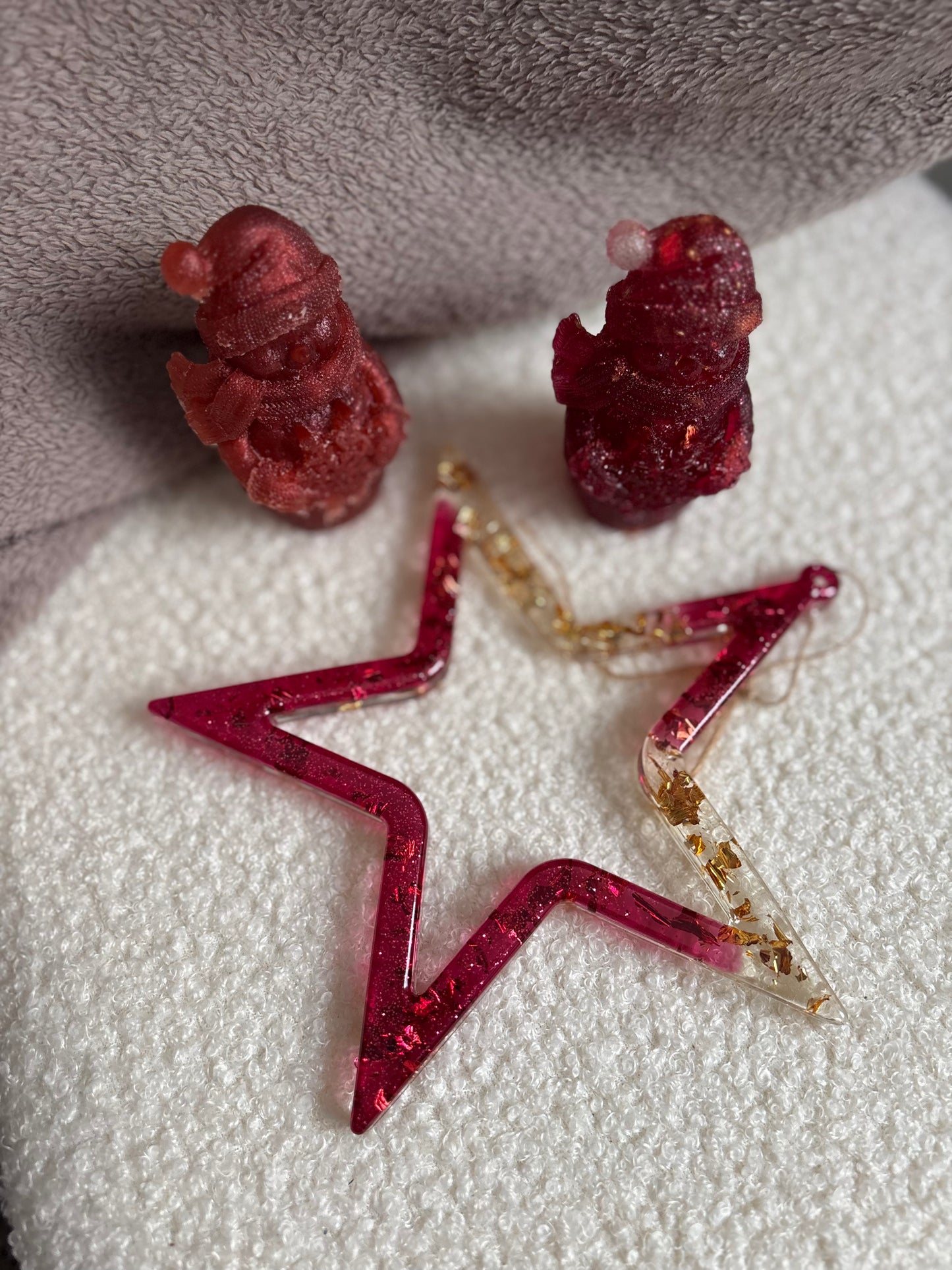 Lot de 3 sujets rouge & gold