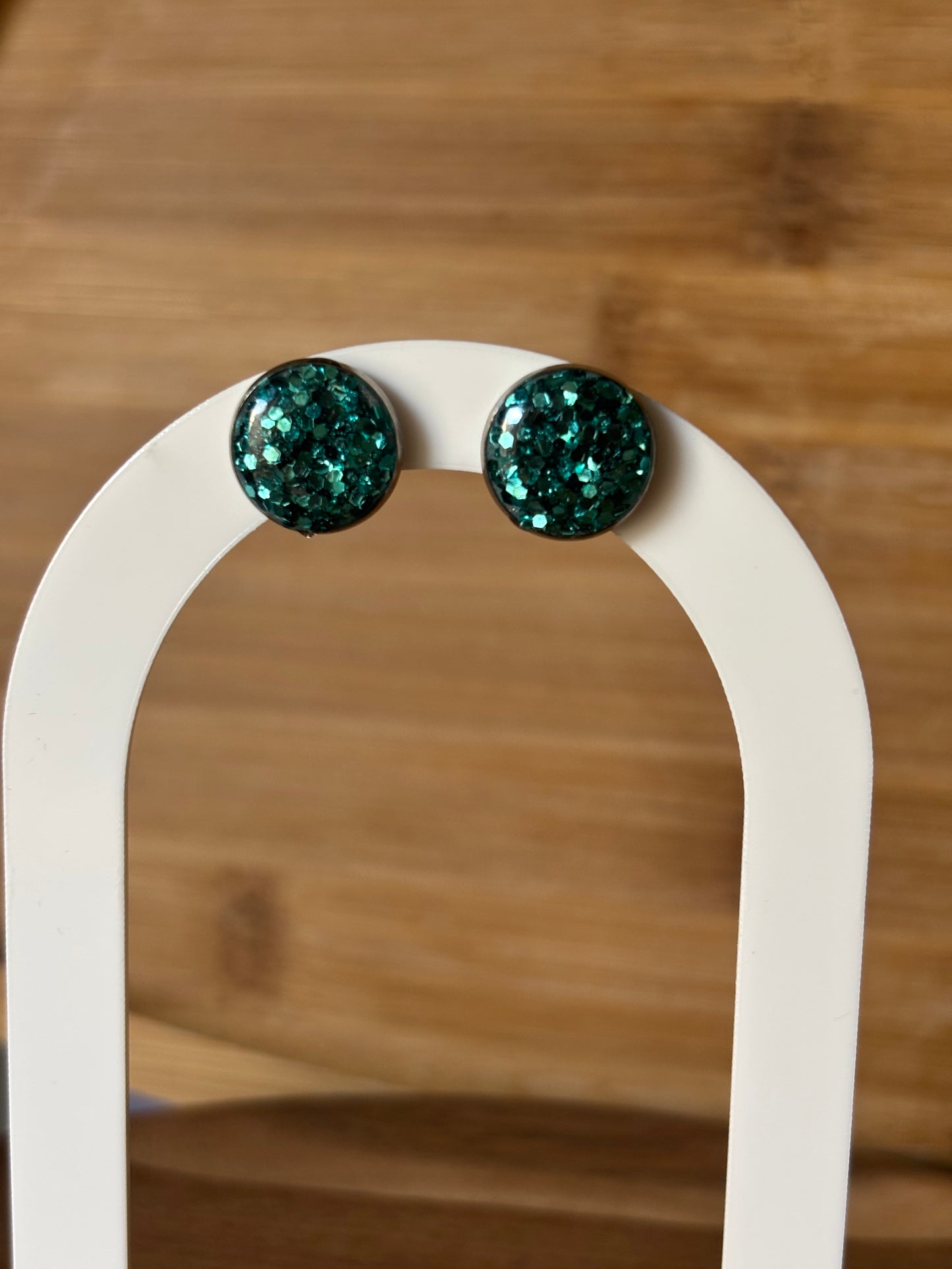Puces paillettes turquoises
