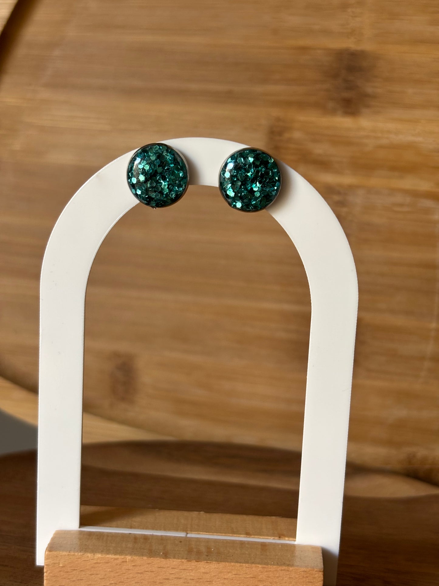 Puces paillettes turquoises