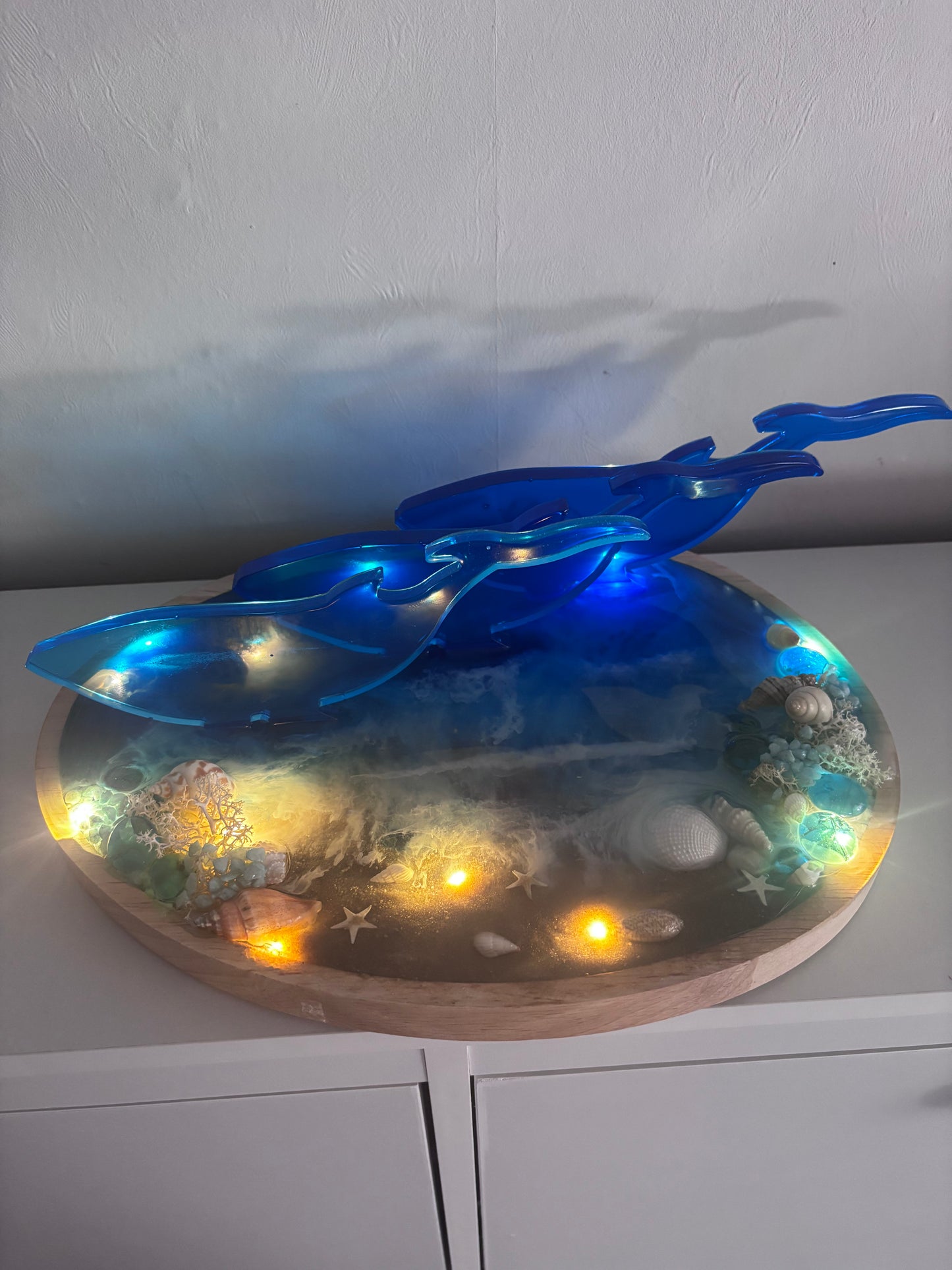 Plateau décoratif Baleines