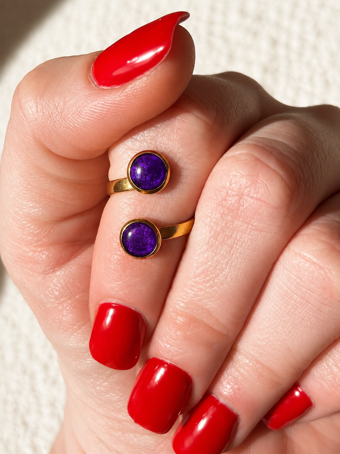 Bague violette & or