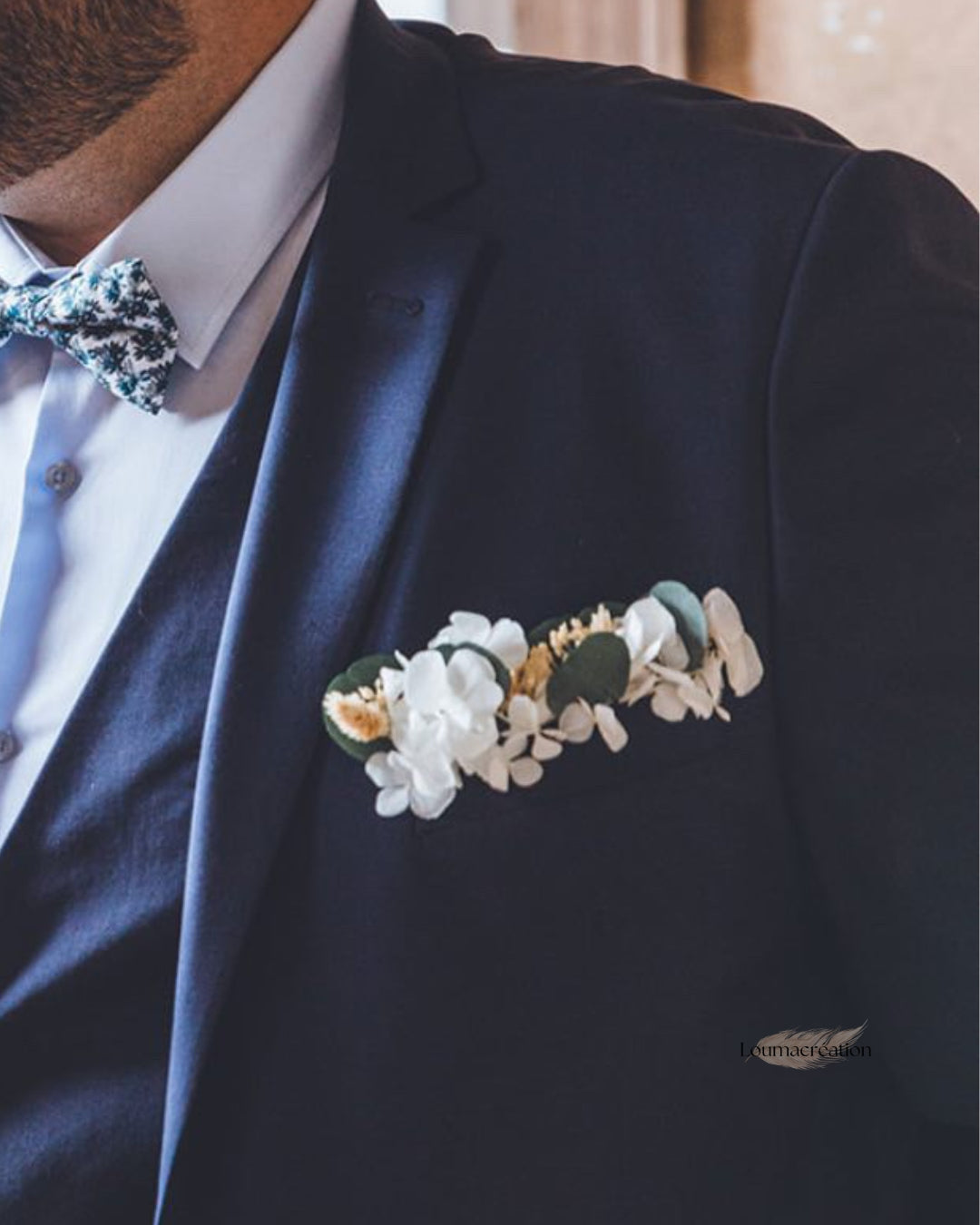 Boutonnière en Fleurs Séchées pour Homme