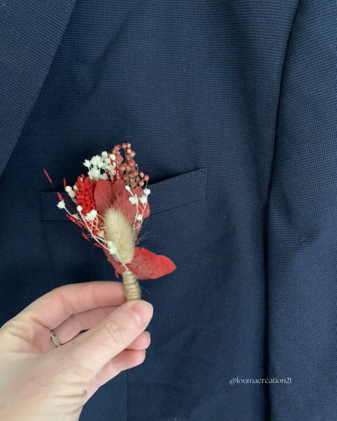 Boutonnière en Fleurs Séchées pour Homme