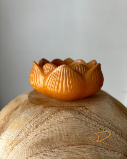Bougeoir Lotus Orange