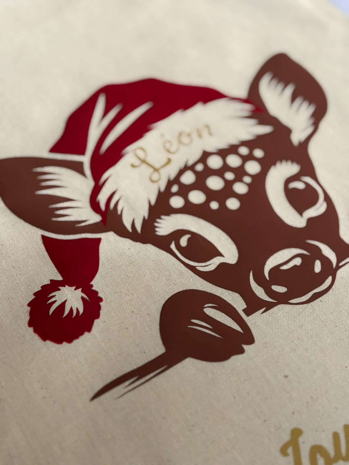 Hotte de Noël petit renne