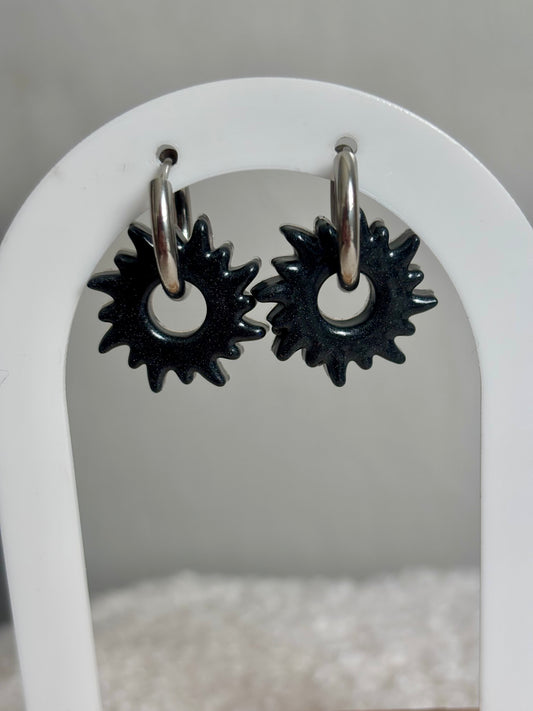 Boucles d’oreilles soleils noirs