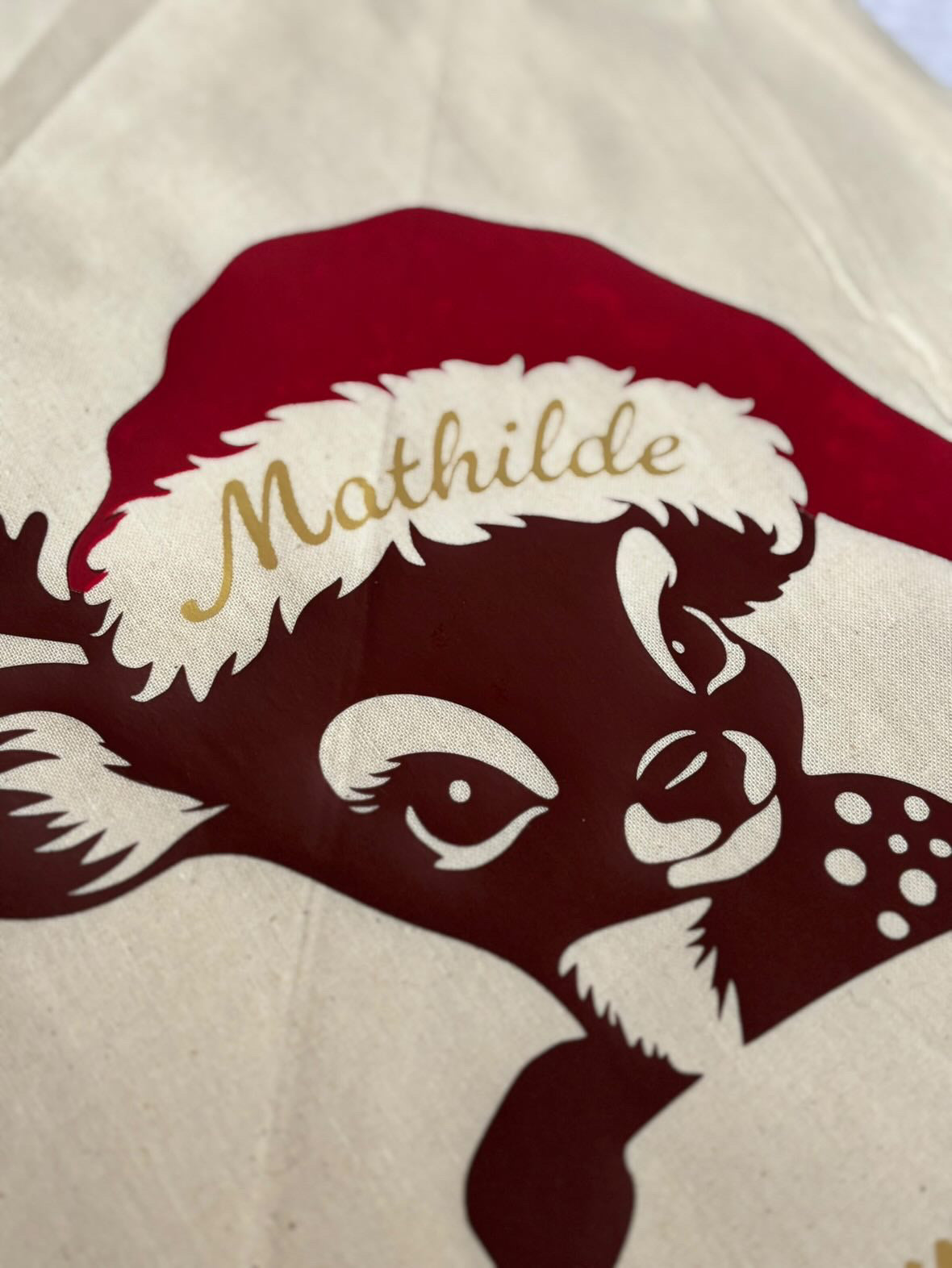 Hotte de Noël petit renne