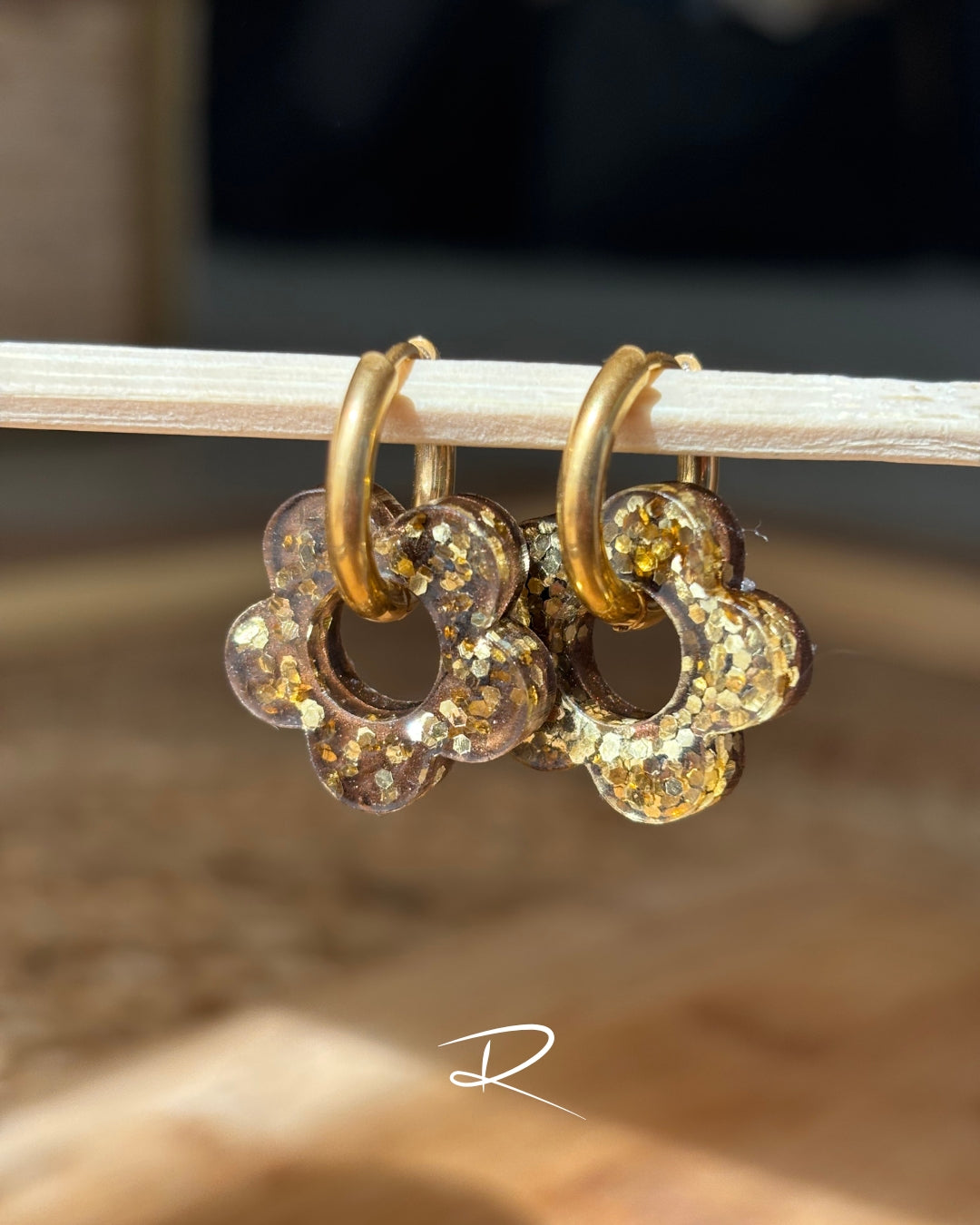 Paillettes or et marron