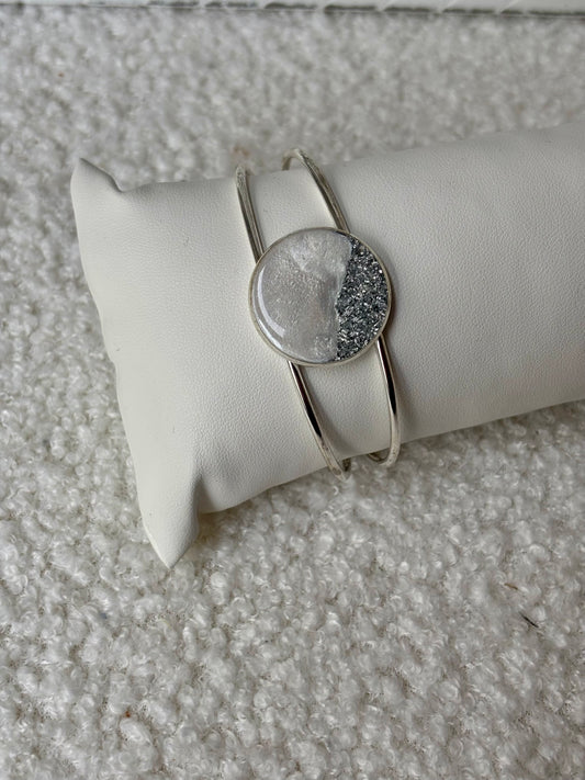 Bracelet Éléonore blanc & argent