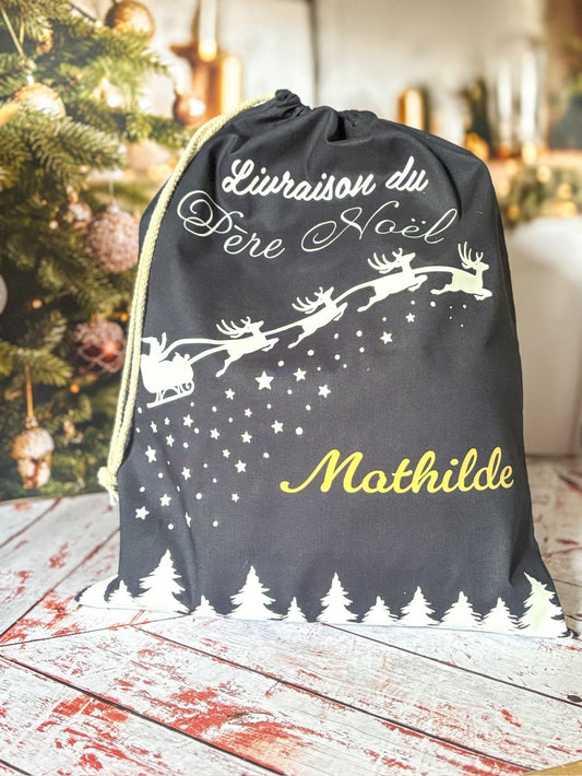 Hotte de Noël bleue