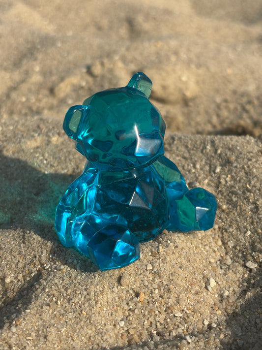 Ourson bleu transparent