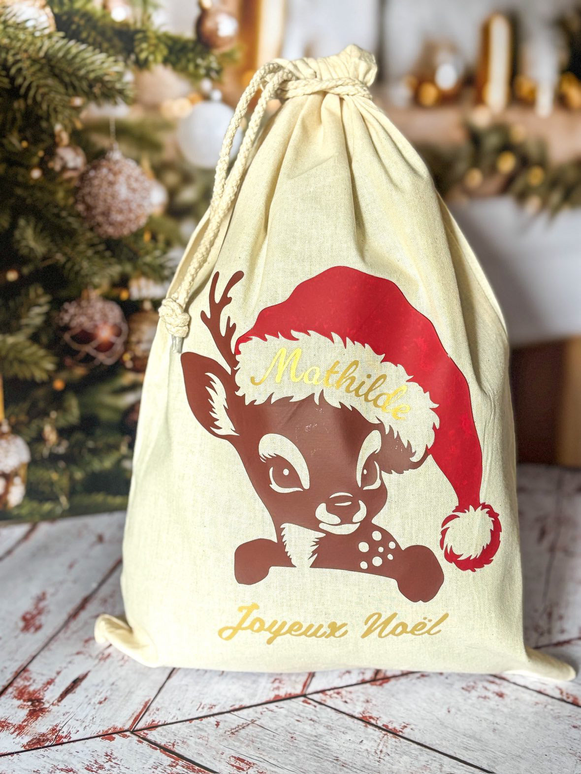 Hotte de Noël petit renne