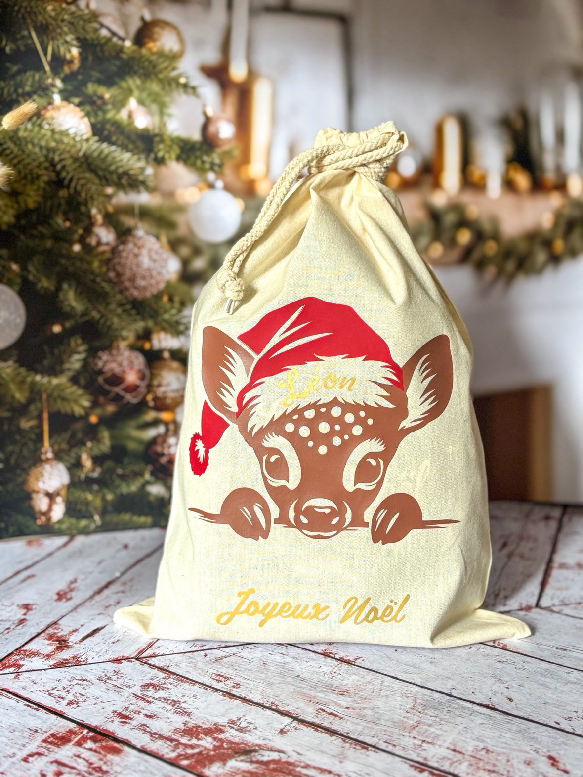 Hotte de Noël petit renne