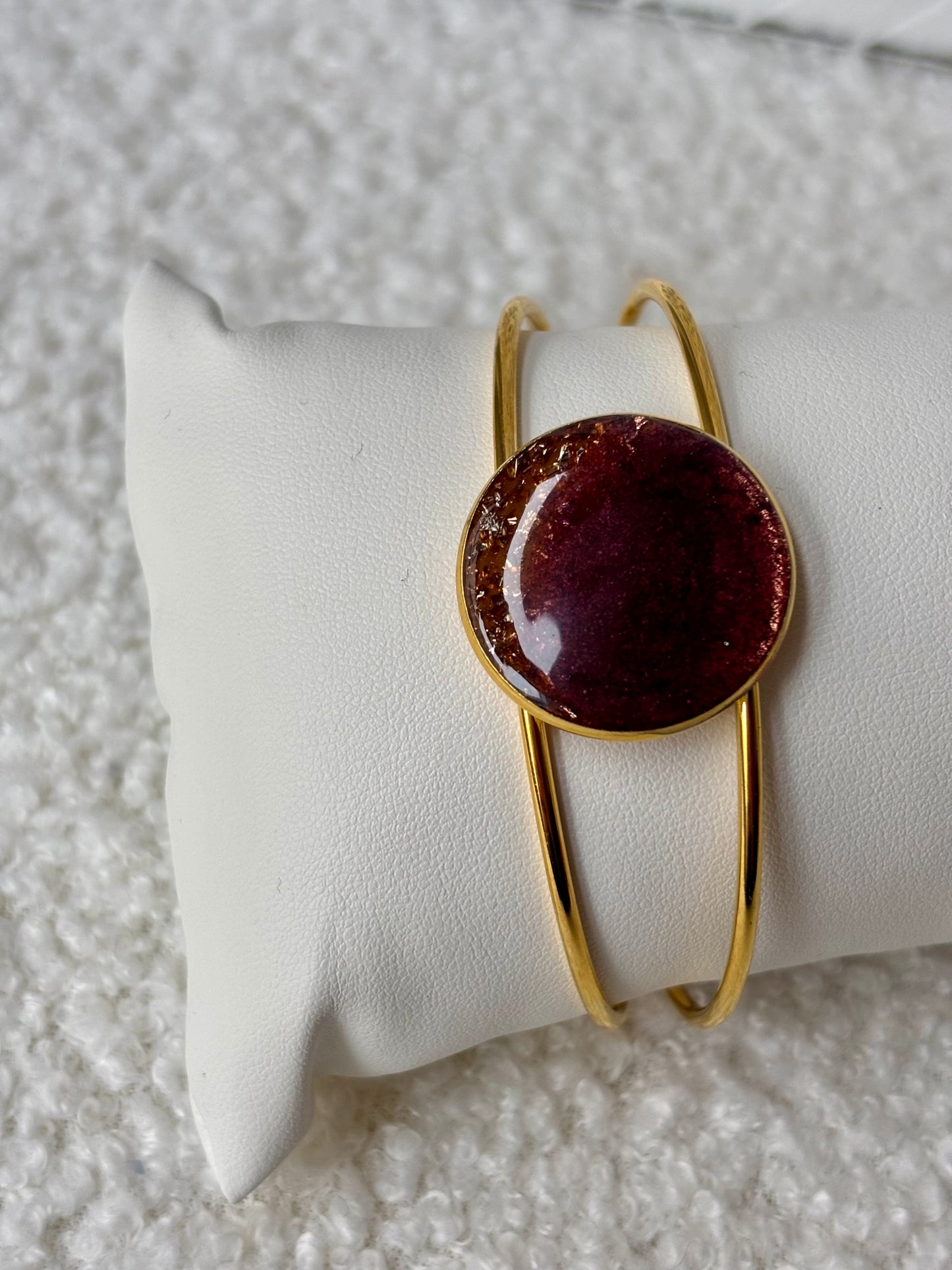 Bracelet Éléonore grenat & or