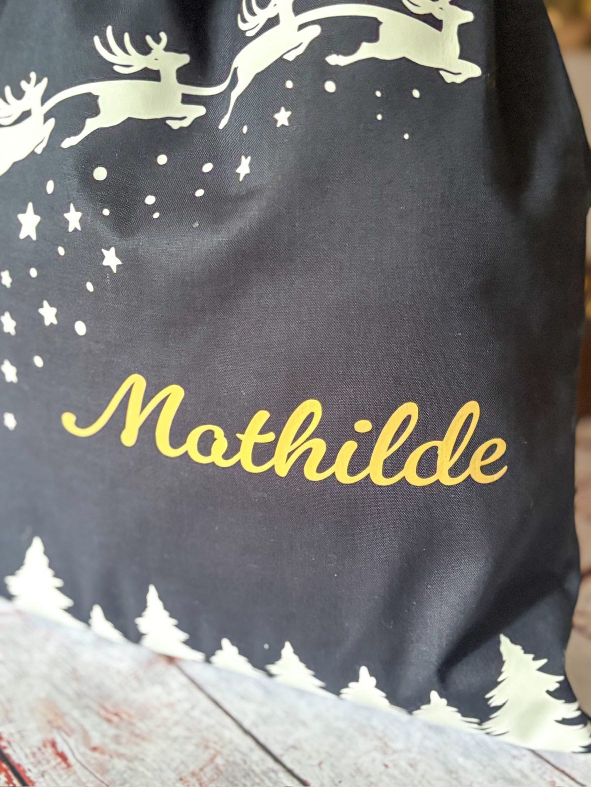 Hotte de Noël bleue