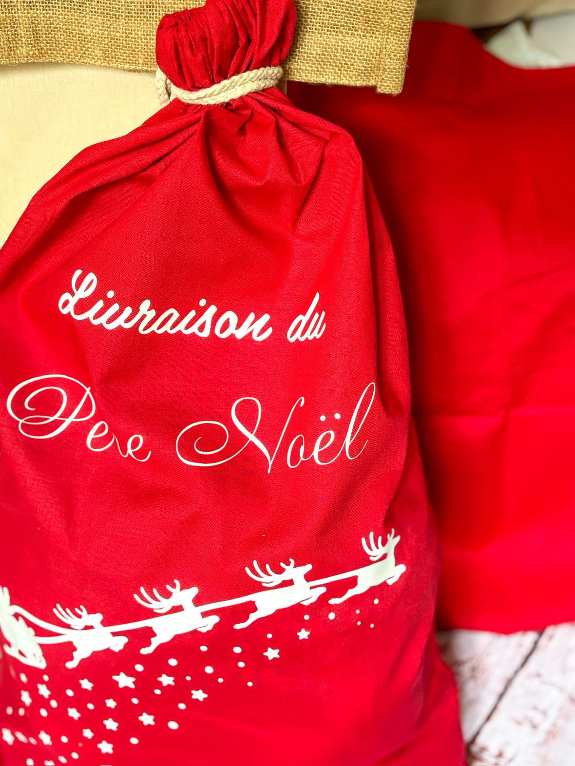 Hotte de Noël rouge