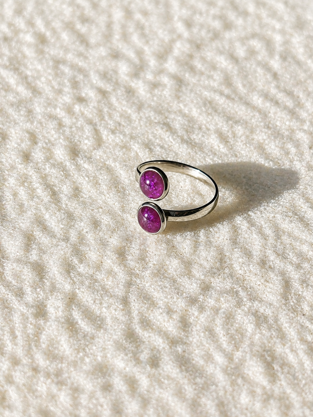 Bague fuchsia & argent