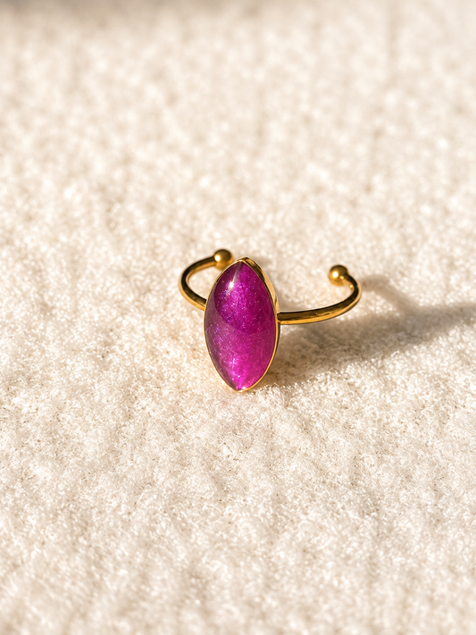 Bague fuchsia & or
