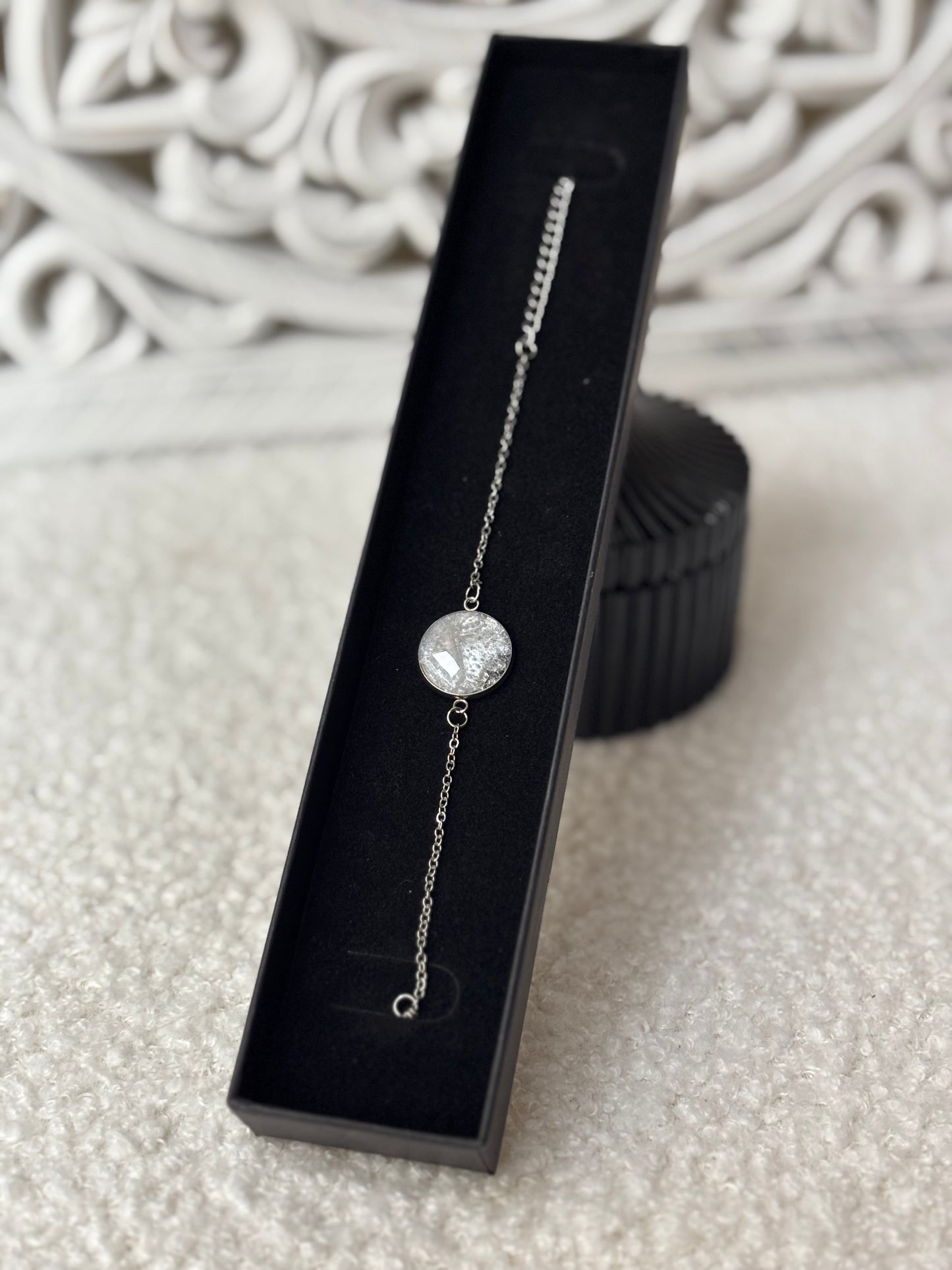Bracelet blanc et argenté