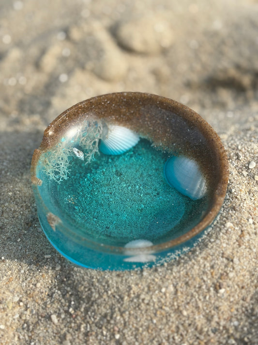 Cendrier plage et coquillages