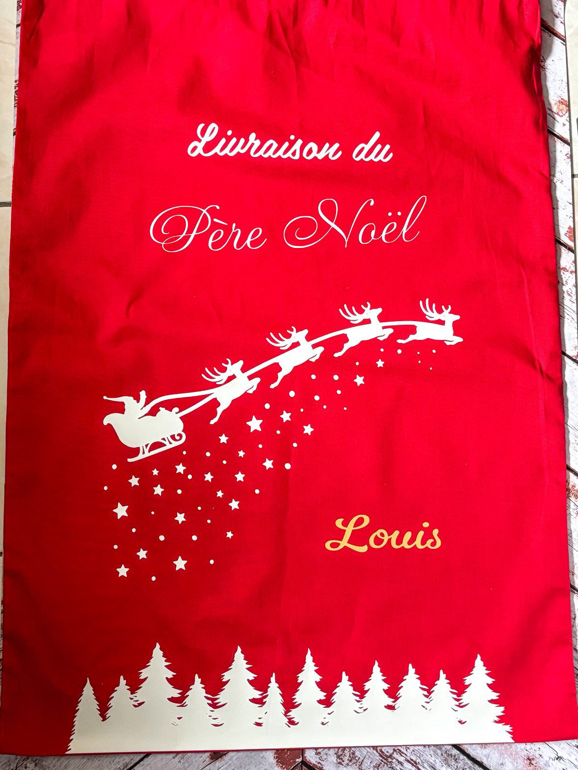 Hotte de Noël rouge