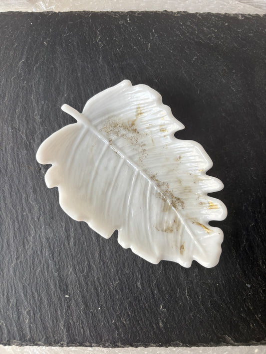 Coupelle feuille blanche