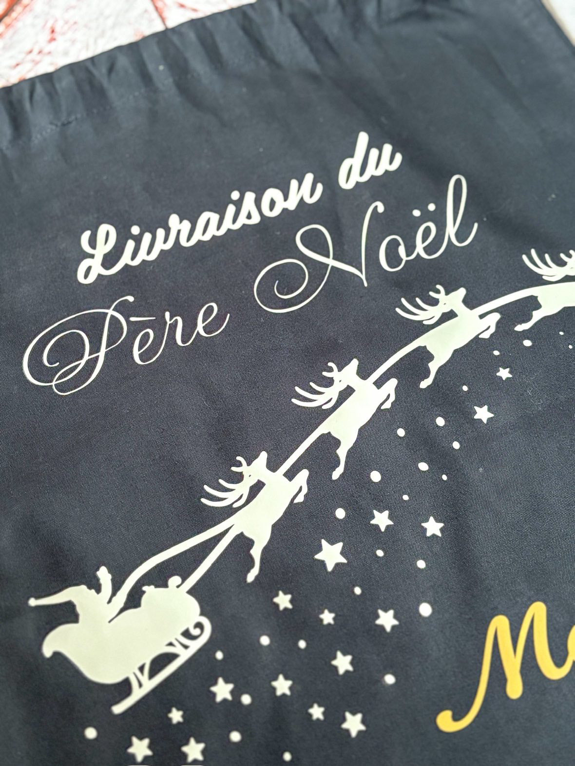 Hotte de Noël bleue