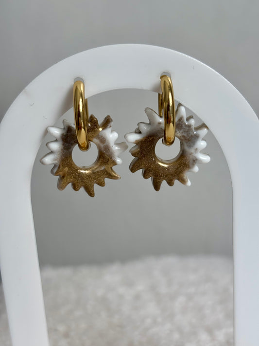 Boucles soleil or & blanc