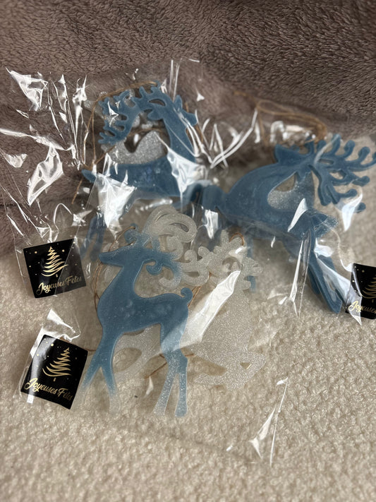 Lot suspension cerfs bleu et blanc