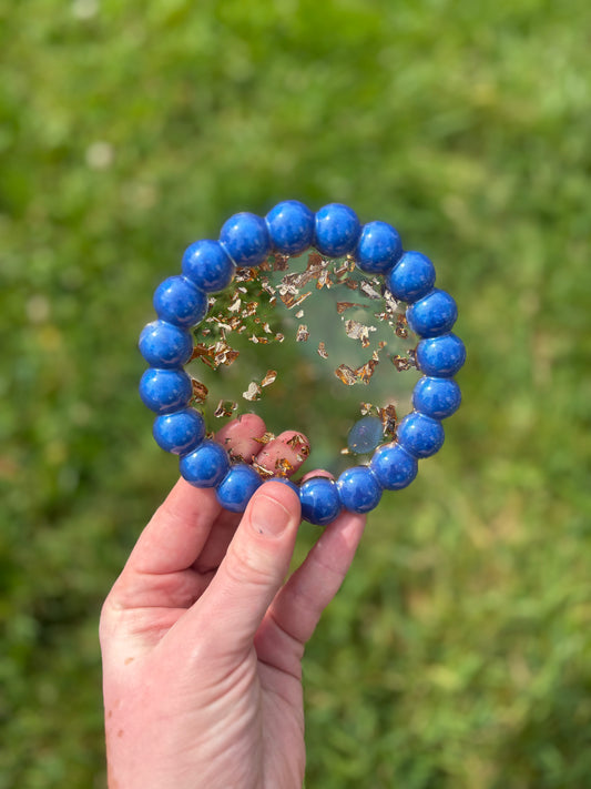 Petit plateau rond bulles bleu