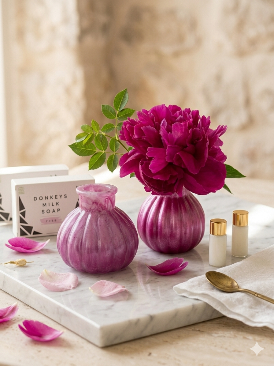Mini vase rose - resine