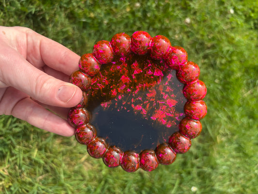 Petit plateau rose rouge & noir