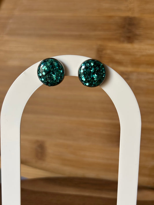 Puces paillettes turquoises
