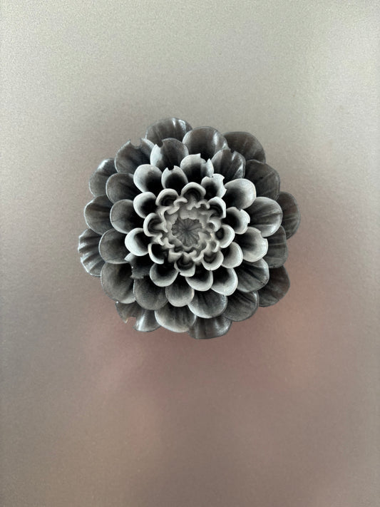 Pivoine grise & blanche magnet