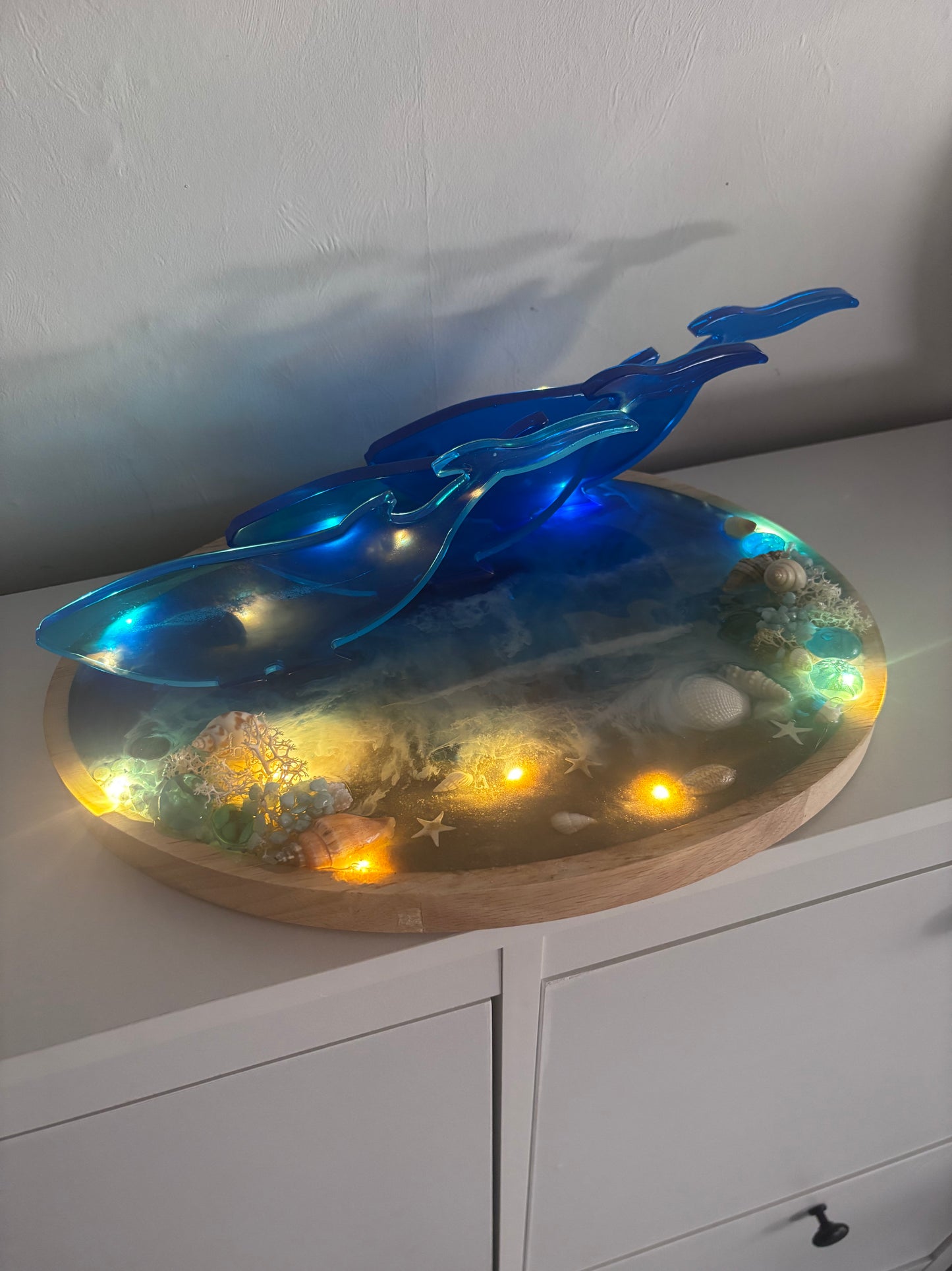 Plateau décoratif Baleines