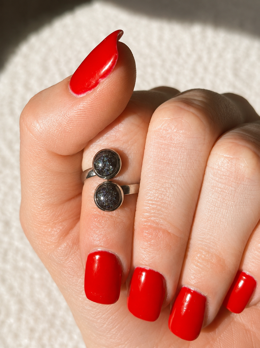 Bague Noire & Argent