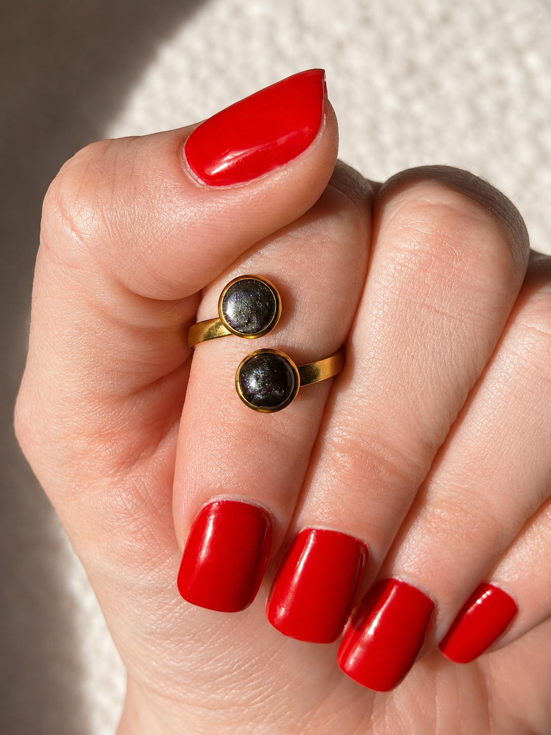 Bague noire & or